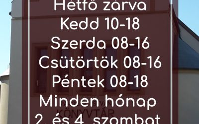 Nyitvatartásunk MÓDOSULT!