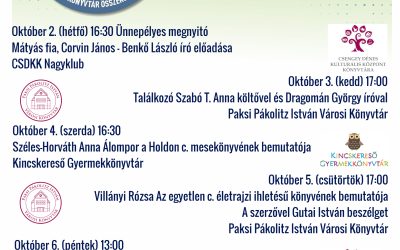 Országos Könyvtári Napok október 2. és 8. között!